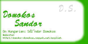 domokos sandor business card